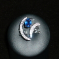 Blue-anello con zaffiro e brillanti