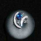 Blue-anello con zaffiro e brillanti
