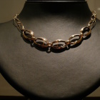 Collier ovali e catena-oro rosa 2 fili di catena dietro
