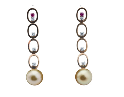 Orecchini oro rosa con perle south sea